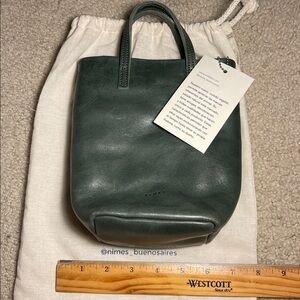 New Nimes Barracas XS Green Leather Small Bag